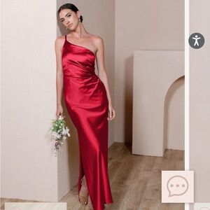 NWT Revelry Poppy Red One-Shoulder Gown Size 8